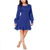 Bar III Women's Ruffle-Hem Fit & Flare Dress Cobalt Glaze 10 view 1