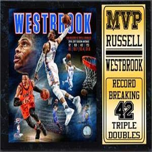 Encore Select 299-16 12 x 15 in. MVP Russell Westbrook44; Oklahoma City Thunder - Stat Plaque