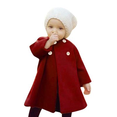 Baby Outwear Cloak 0-5 Years Old,Infant Toddler Girls Kids Fall Winter Button Jacket Warm Cardigan Coat Clothes (0-6 Months, Wine)