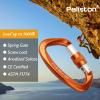 Locking Carabiner - 25kN 5600lb Climbing Carabiner Screw Gate D Shape Carabiner Orange (Pack of 4) view 2