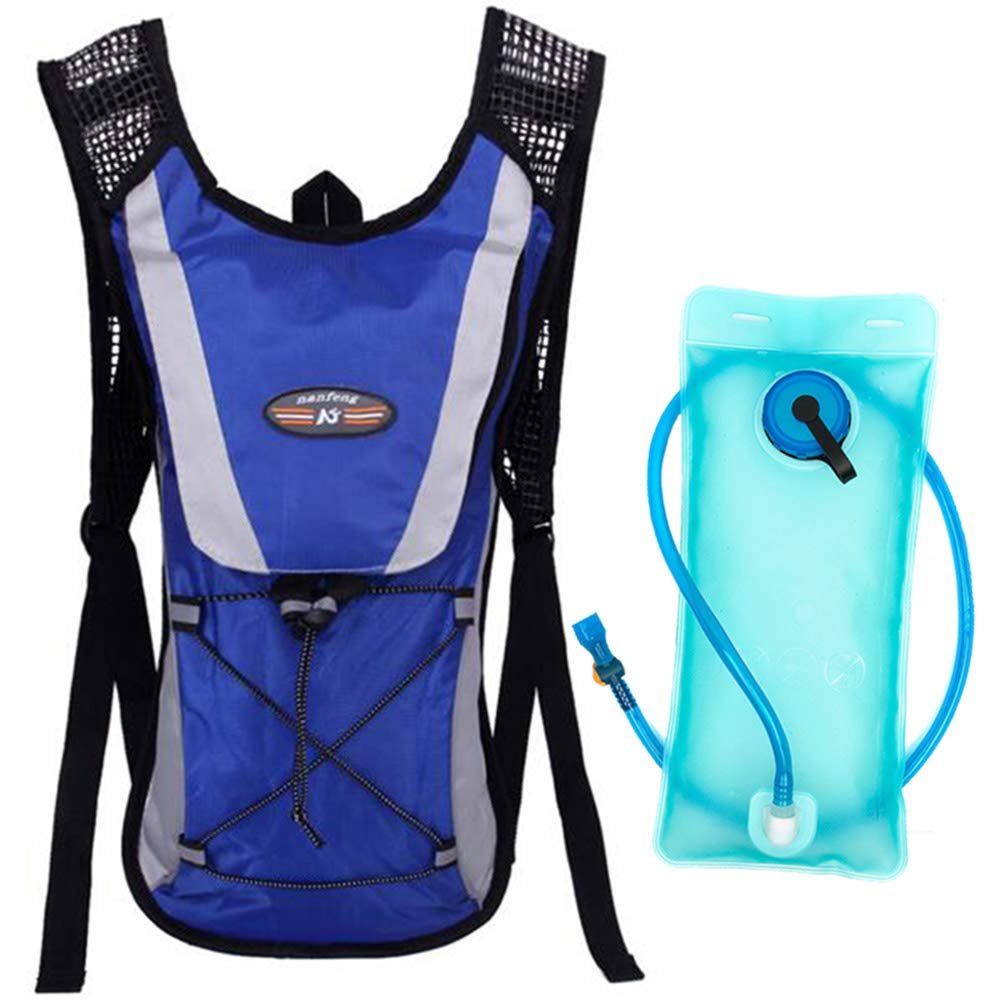 MAXMIKO Hydration Pack Water Rucksack Backpack Bladder Bag Water Bladder Cycling Hiking Camping Climbing Travel Camelback + 2L Hydration Bladder (Blue)