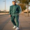 SCREENSHOT Men's Athletic Fitness Slim Fit Workout Track Pants BASIC S41700-Green/White-Small view 2
