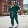 SCREENSHOT Men's Athletic Fitness Slim Fit Workout Track Pants BASIC S41700-Green/White-Small view 3