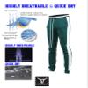 SCREENSHOT Men's Athletic Fitness Slim Fit Workout Track Pants BASIC S41700-Green/White-Small view 4