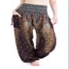 Lannaclothesdesign Women's Smocked Waist Boho Flowy Yoga Harem Pants Hippie Clothes (M, Brown) view 1