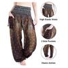 Lannaclothesdesign Women's Smocked Waist Boho Flowy Yoga Harem Pants Hippie Clothes (M, Brown) view 4