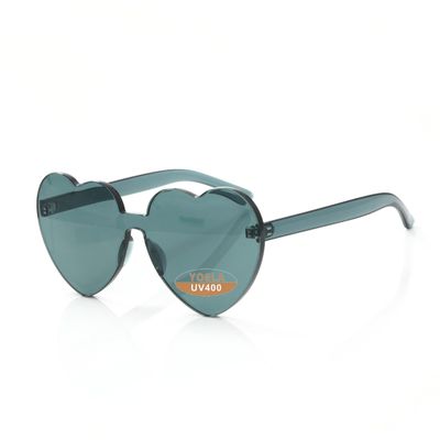 OLIN Heart Thick Oversized Rimless Sunglasses One Piece Heart Shape Eyewear Colored Sunglasses for Women
