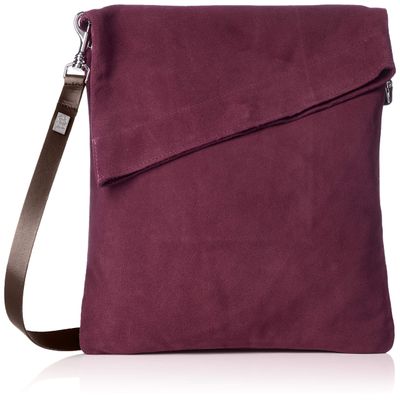 Owenbury Z Top Large Suede, Messenger Bag, Aubergin
