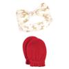 Hudson Baby Unisex Baby Cotton Headband and Scratch Mitten Set, Reindeer, 0-6 Months view 2