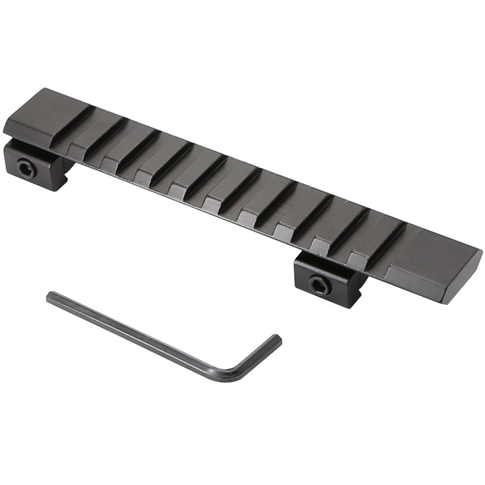 HIGOO Riser Converter 4.9" 11mm Dovetail to 20mm Picatinny Weaver Mount Adapter 10 Slots 124MM