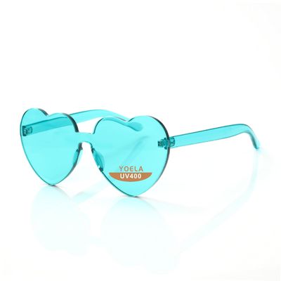 OLIN Heart Thick Oversized Rimless Sunglasses One Piece Heart Shape Eyewear Colored Sunglasses for Women