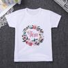 Agoky Toddler Boys Girls Short Sleeves Round Neck Floral Watercolor Letter Printed T-Shirt White Three 2-4 view 3