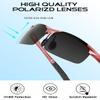 ATTCL Polarized Sunglasses for Men Sports: UV Protection Anti Glare Wrap Around Lightweight Metal Sun Glasses Driving Fishing Golf Running 8177 Red-black view 4