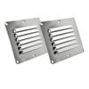 MARINE CITY Rectangle Stamped Louvered Vent  Durable 304 Stainless Steel, Mirror Finish, Easy to Install, 5 x 4-1/2 Inches, Ideal for Boats, Yachts, Ships & Caravans (Pack of 2) view 1