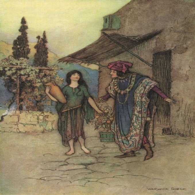 Posterazzi Works of Geoffrey Chaucer 1912 Griselda & the Duke Poster Print by Warwick Goble, (24 x 36)