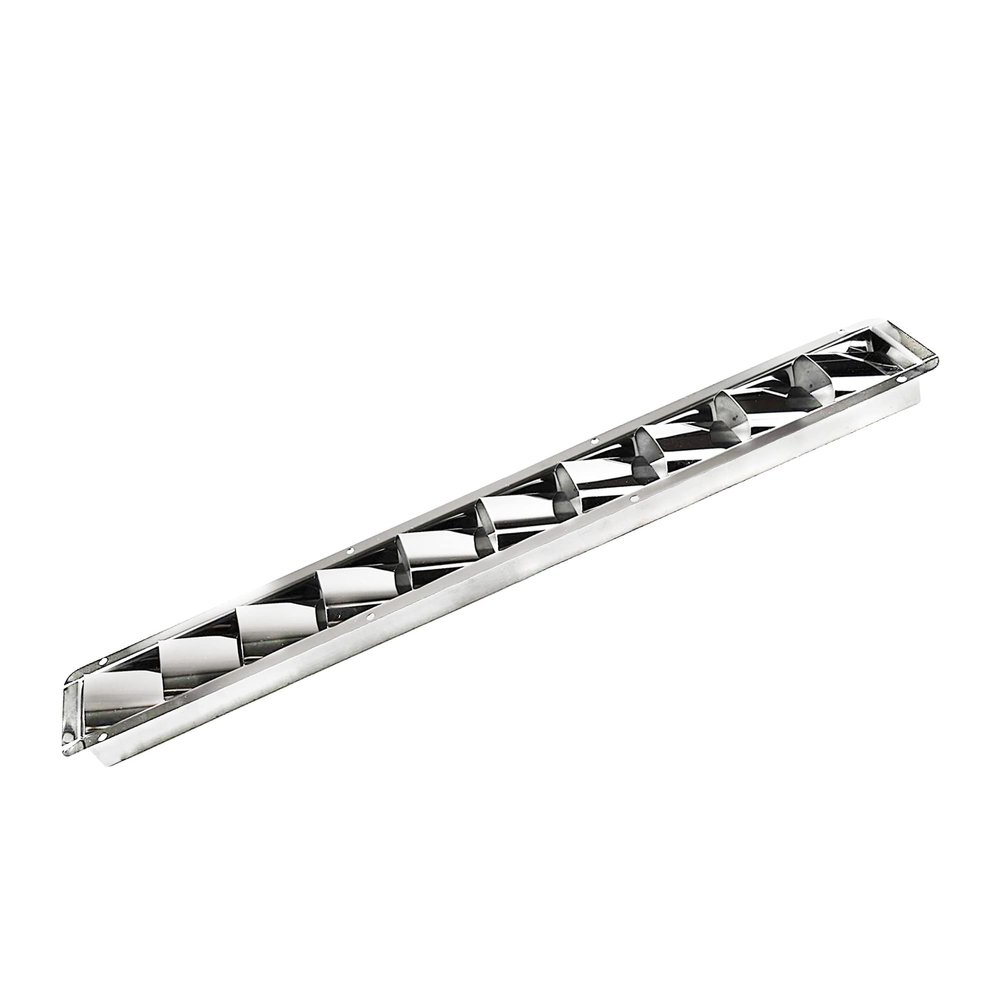 MARINE CITY 10-Slot Louvered Vent, 304-Grade Stainless Steel, Corrosion-Resistant, Easy Installation & Maintenance, for Boats, Yachts, Homes (Pack of 1)
