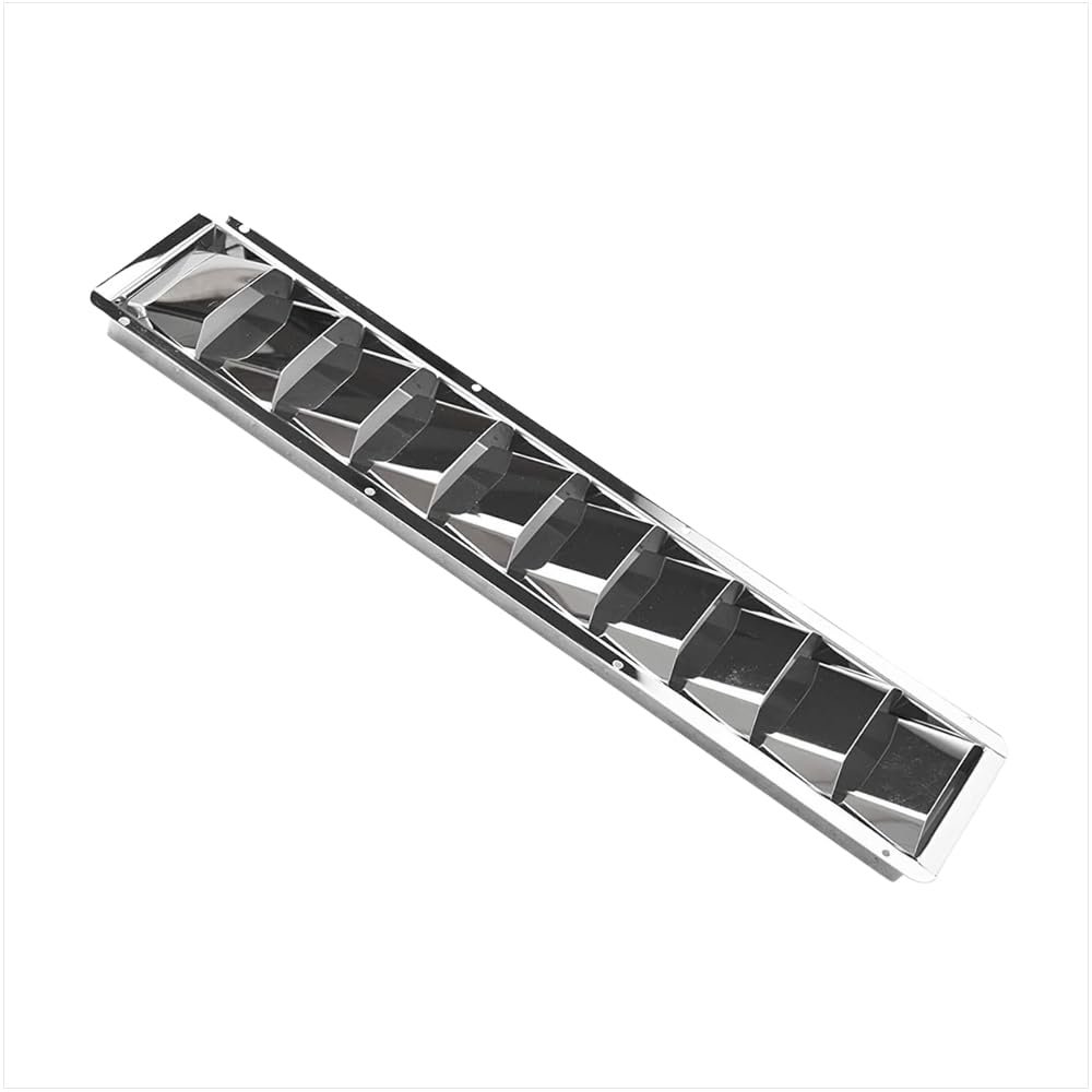 MARINE CITY 304 Grade Polished Finish Stainless Steel 10 Slots Louvered Vent 20-13/16 4-7/16 1-1/2 Inches for Boats Marines Ships (Pack of 1)