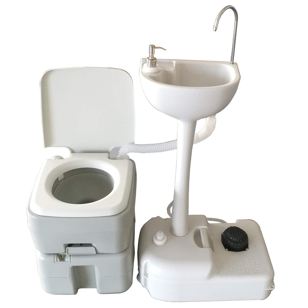 USAStock Limited Supply High Cost Wash Basin Sink Portable Toilet Flush Wastewater Recycled