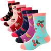 ANTSANG Kids Merino Wool Hiking Socks Toddlers Boys Girls Winter Warm Thick Thermal Crew Boot Heavy Cozy Snow Cabin Gift Snowboarding Socks 6 Pairs for Childs(Fruit,4-7Y) view 1