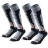 WEIERYA Ski Sock Merino Wool Ski Socks Mens Womens Skiing & Snowboarding Socks, Over The Calf (US, Alpha, Large, Regular, Regular, 2, Black) view 1