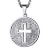 PROSTEEL Cross of St Benedict Necklace Medalla de San Benito Men Jewelry Stainless Steel Round Medal Medallion Pendant Chain view 1