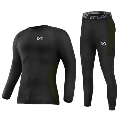 MEETYOO mens Sport Long Johns Base Layer Set, Black, XX-Large US
