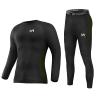 MEETYOO mens Sport Long Johns Base Layer Set, Black, XX-Large US view 1