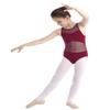 Freebily Kids Girls Basic Dance Clothing Wide Straps Criss Cross Back Gymnastics Leotard Unitard Yoga Bodysuit Tracksuit Back Zipper Burgundy 4 Years view 3