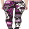 Sister Amy Women's Digital Skull Printted Ankle Elastic Tights Legging Green Alien in Black US XXXL view 2