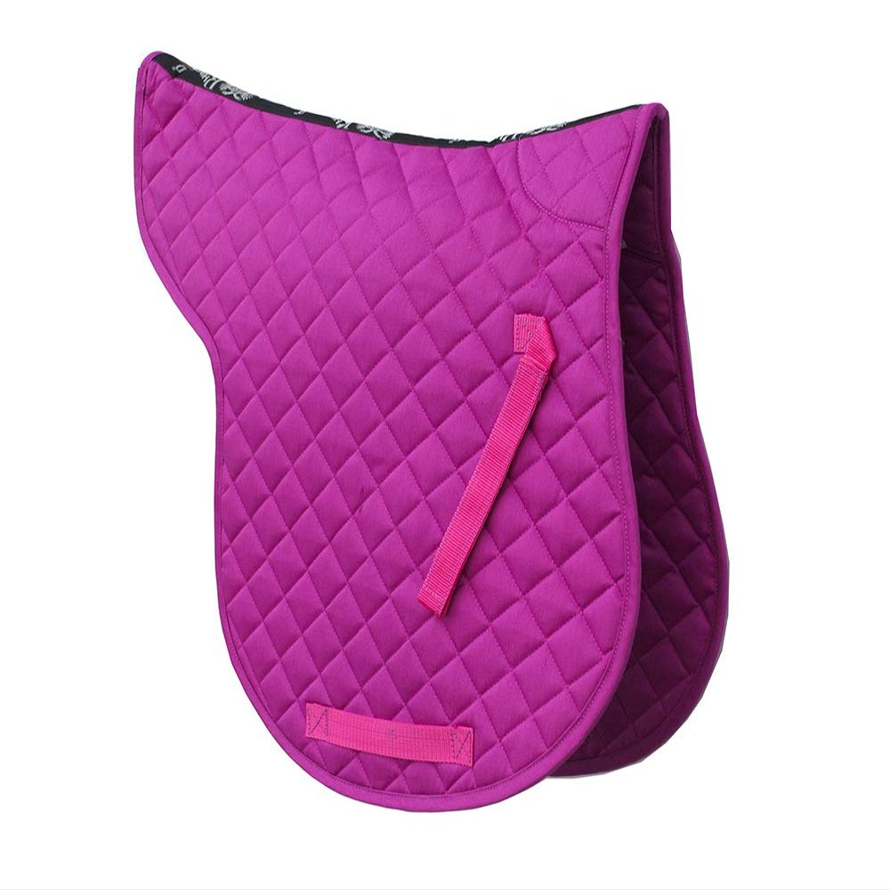 Rhinegold Cotton Quilted Numnah-Cob-Raspberry