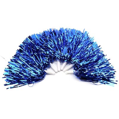 Dilwe Cheerleading Poms, PET Cheerleading Pom Poms with Handle for Cheering Sports(Blue)
