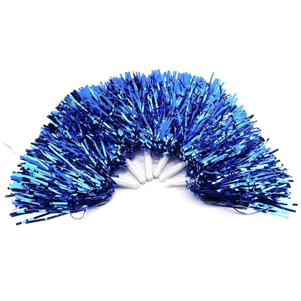 Dilwe Cheerleading Poms, PET Cheerleading Pom Poms with Handle for Cheering Sports(Blue)