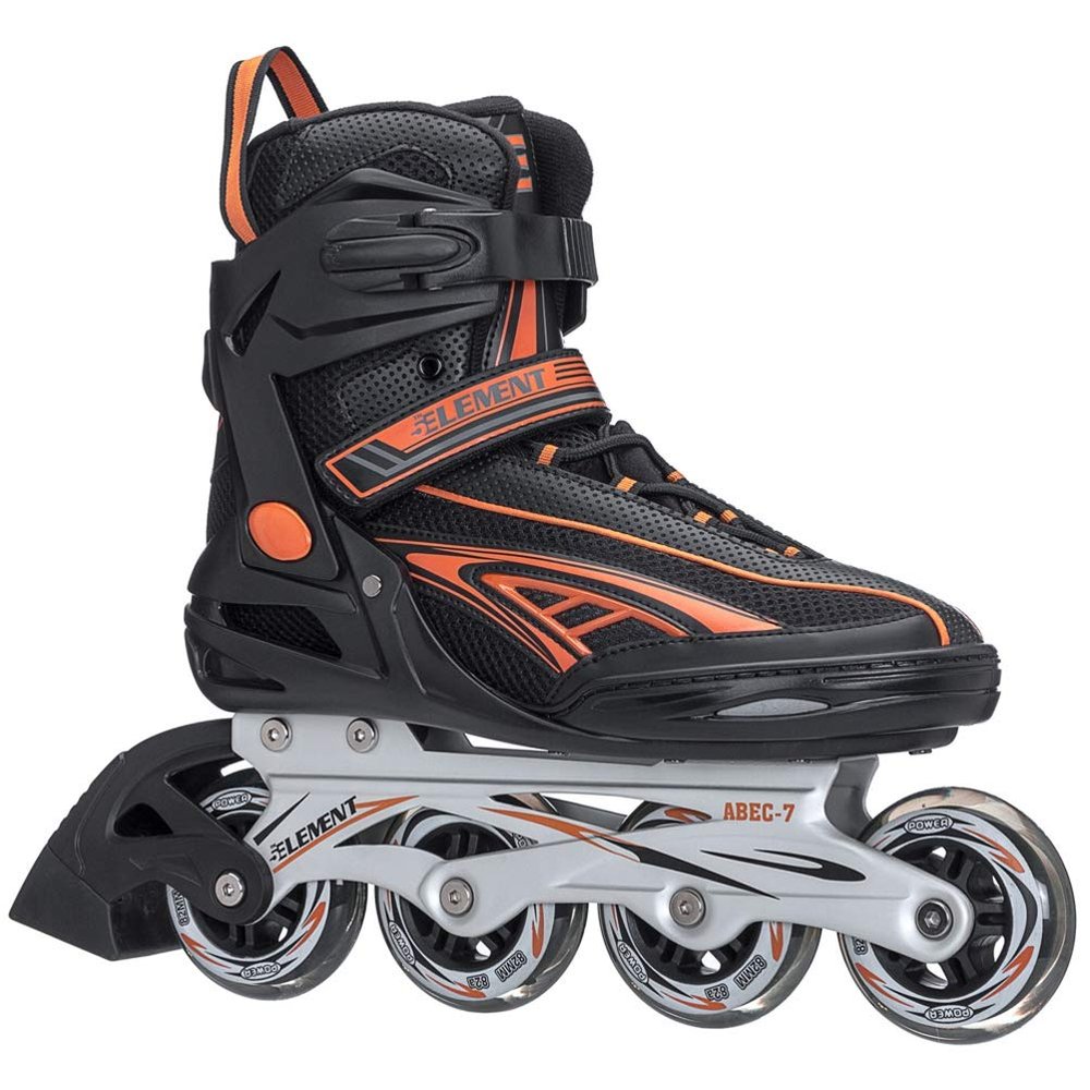 Panther XT Inline Skates for Men with Adjustable Strap, 82mm Wheels - Soft Boot Fit and Comfortable Inline Skates for Street Hockey, Roller Derby & Long-Distance Skating (11.0-Black/Orange)