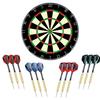 LinkVisions Sisal/Bristle Dartboard with Staple-Free Bullseye 17.8 x1.5 and 12 Steel Tip Darts 18g, Dartboard Mounting Kits Included view 1