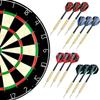 LinkVisions Sisal/Bristle Dartboard with Staple-Free Bullseye 17.8 x1.5 and 12 Steel Tip Darts 18g, Dartboard Mounting Kits Included view 2
