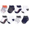 Yoga Sprout Unisex Baby No Show Socks, Orange and Charcoal 8Pk, 0-6 Months view 1