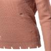 Awesome21 Casual Solid Distressed Detail V-Neck Over-Sized Knit Sweater Mauve Size S view 4