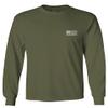 0092. White Vintage American Flag United States America USA us Military Patriotic Men's Long Sleeve t Shirt (Olive, Small) view 2
