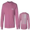 0092. White Vintage American Flag United States America USA us Military Patriotic Men's Long Sleeve t Shirt (Pink Small) view 1