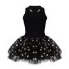 ACSUSS Toddler Girls Princess 2PCS Birthday Party Outfits Racer Back Vest with Sequins Polka Dots Tutu Skirt Set Black 3-4 view 3