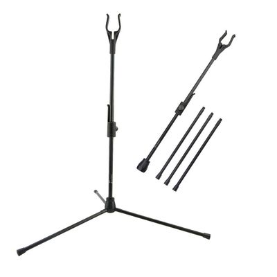 Archery Bow Stand Recurve Bows Holder Support Removable Rack Shooting Outdoor (Black)