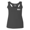 0092. White Vintage American Flag United States America USA us Military Patriotic Women's Tank Top Racerback (Characol, Large) view 1