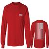 0092. White Vintage American Flag United States America USA us Military Patriotic Men's Long Sleeve t Shirt (Red, Medium) view 1