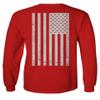 0092. White Vintage American Flag United States America USA us Military Patriotic Men's Long Sleeve t Shirt (Red, Medium) view 3