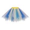 Big Girls Tutu Skirts Layered Tulle Princess Dresses Sparkle Halloween Tutu Blue Champagne view 1