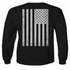 0092. White Vintage American Flag United States America USA us Military Patriotic Men's Long Sleeve t Shirt (Black, 2X Large) view 3