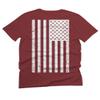 0092. White Vintage American Flag United States America USA us Military Patriotic for Men T Shirt (Maroon, 2X Largel) view 3