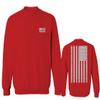 0092. White Vintage American Flag United States America USA us Military Patriotic Men's Crewneck Sweatshirt (Red, Small) view 1
