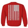0092. White Vintage American Flag United States America USA us Military Patriotic Men's Crewneck Sweatshirt (Red, Small) view 3