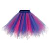 Girls Tutu Skirts Layered Tulle Princess Dresses Sparkle Halloween Tutu Royal Blue&Fuschia view 1